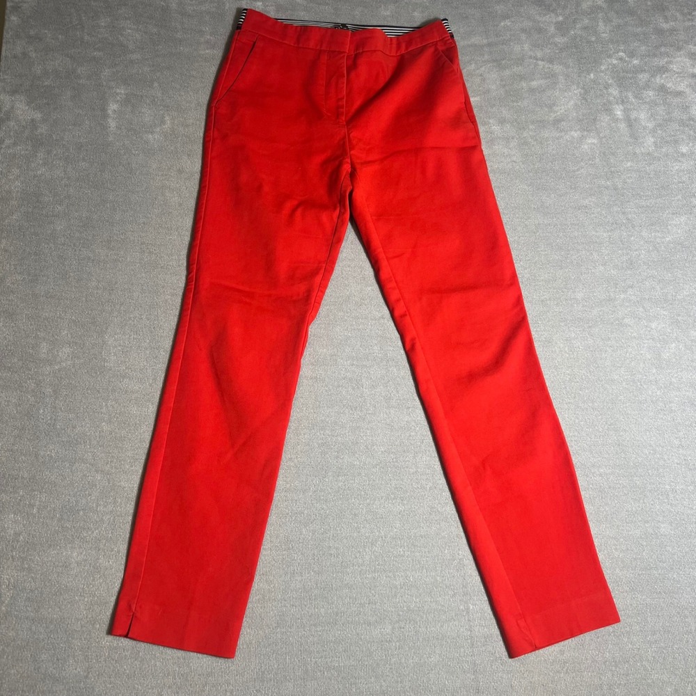 Zara Red Slim Ankle Pants Striped Elastic Back Waistband Size Small MEX‎ 26